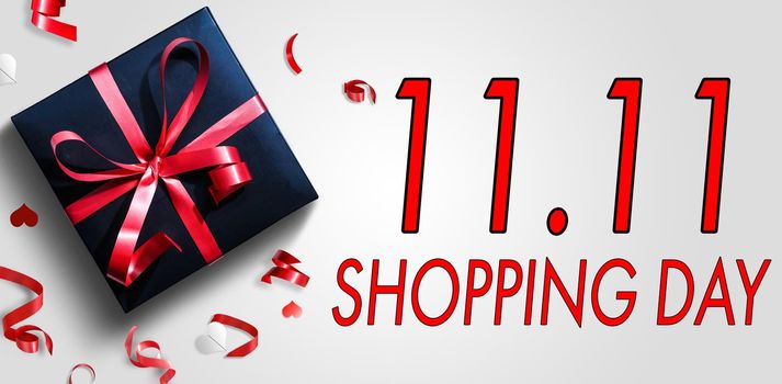 Online shopping, 11.11 single day sale concept. single day sale tag. Shopping concept