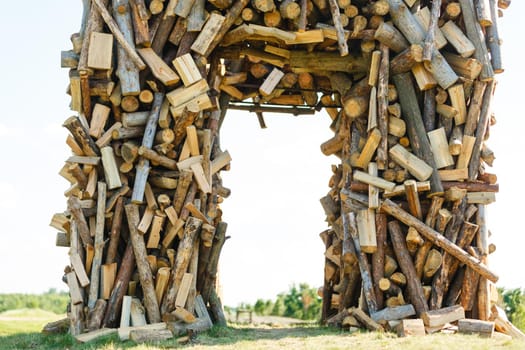 wooden gate in the field background