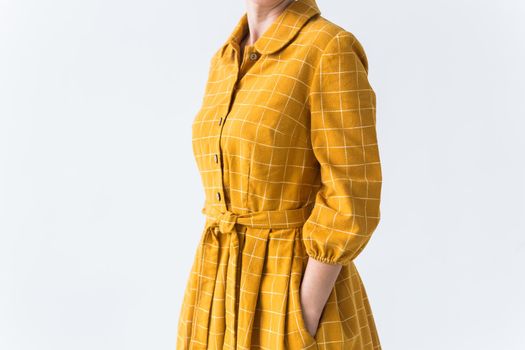 Clothing, designer and tailor concept - top background.