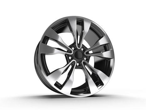 car wheels isolated on a white background, 3D rendering illustration.