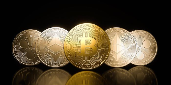 Bitcoin gold coin, Cryptocurrency on a black background