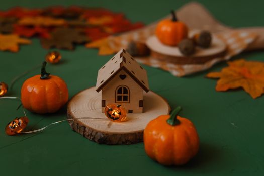 Autumn decor in the theme of the Halloween holiday