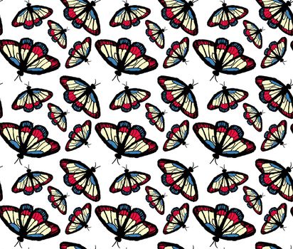 hand draw butterfly pattern. illustration