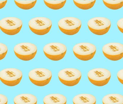 Pattern of melon slices. Full frame close up food background