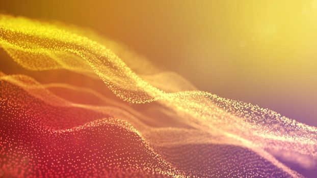 Abstract background with moving wave, 3D rendering illustration.