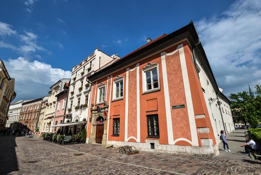 Krakow, Poland - May 20, 2019: View on old Hotel Copernicus and Kanonicza street in old town of Krakow