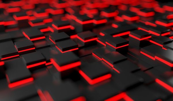 abstract image of cubes background in red light