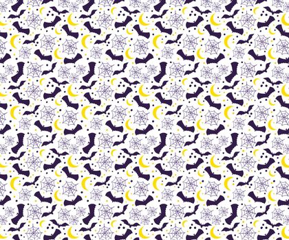 Scary Halloween pattern design illustration for background, copy space