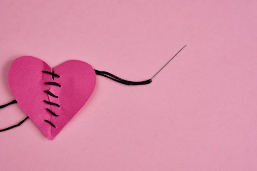 valentines paper heart romance holiday pink background. High quality photo