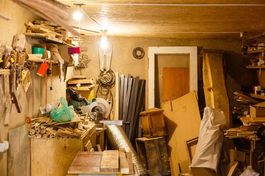 old garage full of tools and stuff