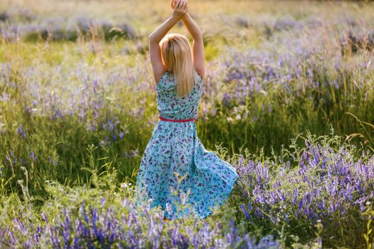 beautiful girl in a summer field
