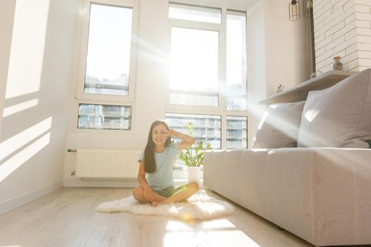 Happy kid at new home after moving