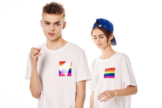couple Flag lgbt transgender sexual minorities. High quality photo