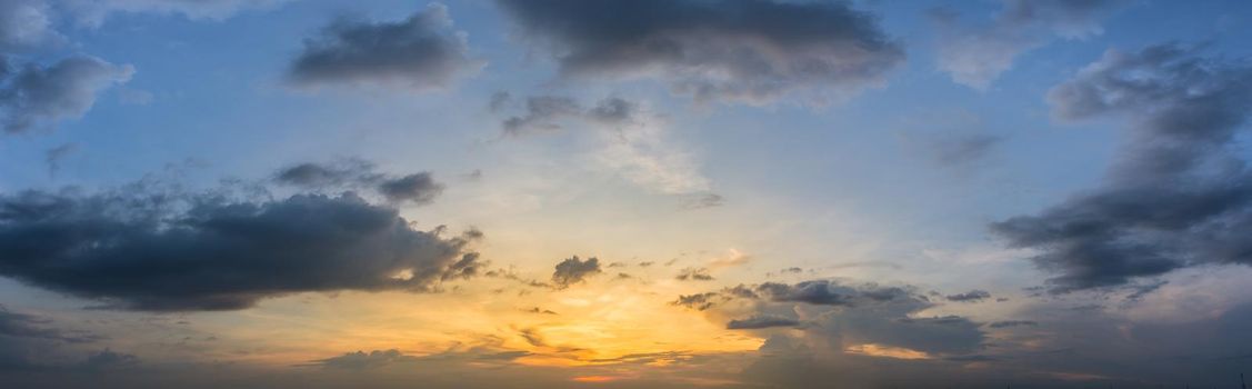 Beautiful sky in the evening panorama