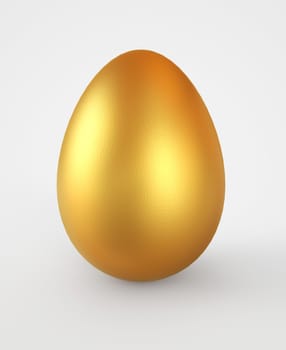 golden a easter egg isolated. 3D rendering illustration.