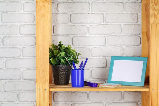 Education, studing and back to school concept Creative desk with stationery