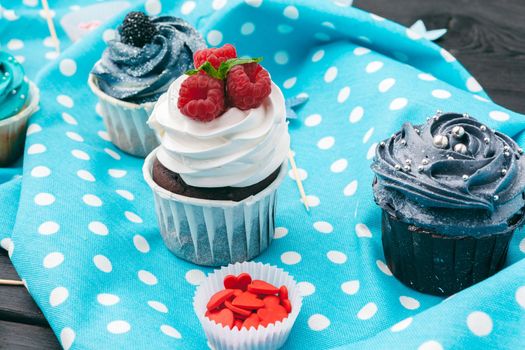 Delicious Assortment of Beautiful Cupcakes close up