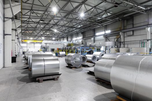 The interior of the metalworking shop. Modern industrial enterprise