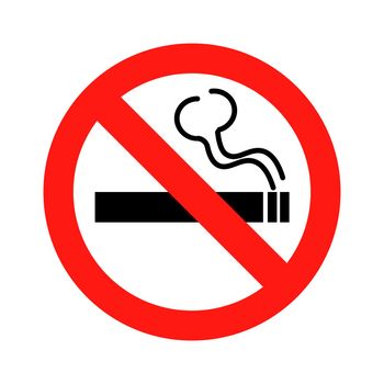 No smoking sign icon on white background illustration eps
