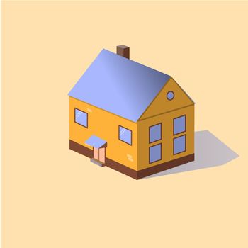 illustration of a modern home. Isometric modern house icon illustration.