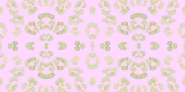 Seamless Cats Pattern. Watercolour Cheetah Skin Artwork. Spotted Ocelot Wallpaper. Fashion Fabric Design with Leopard Print. Cats Border. Watercolour Giraffe Art Artwork. Pink Cats Texture.