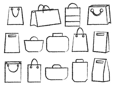 icon set of various bags Baggage theme icons. Collection of Travel bags illustration