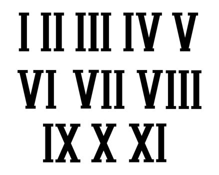 Roman numerals set. illustration isolated on white background