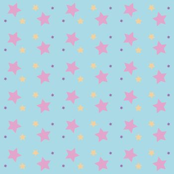 Seamless bright abstract pattern with stars isolated on white background. illustration