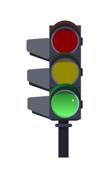 Green traffic lights. illustration isolated on white background