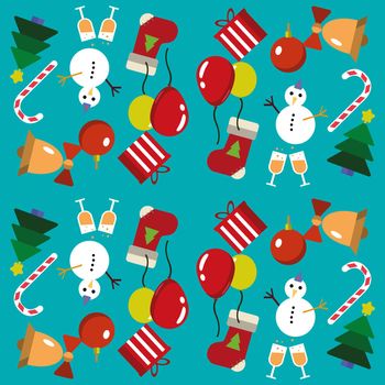 Merry Christmas pattern. on a blue background. illustration of flat design