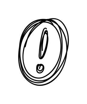 Sketch Exclamation Mark in the Circle illustration