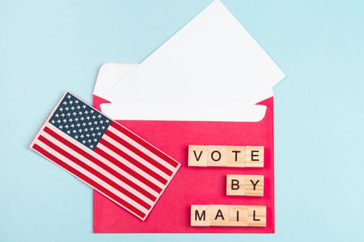 Election Day in the United States. Mail voting concept.