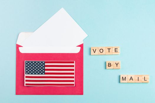 Election Day in the United States. Mail voting concept.