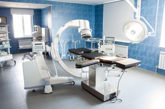 operating room with X-ray medical scan.