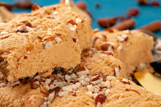 Close up photo of a turkish dessert halva