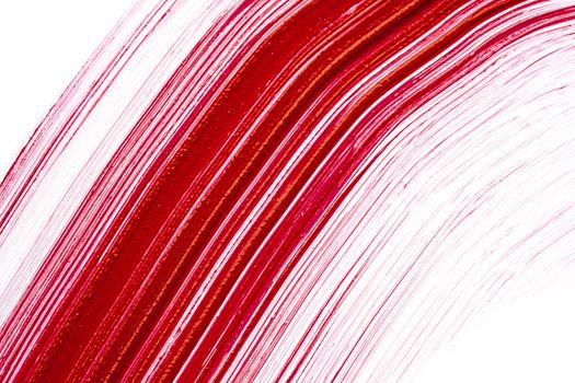 Red lipstick smudge stains isolated on white background