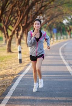 fitness woman running in the park