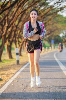 fitness woman running in the park