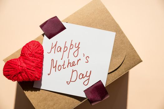 Happy Mothers Day message with handcrafted hearts