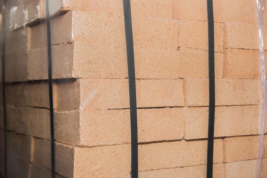 A bunch of refractory bricks, fire-resistant brick blocks.