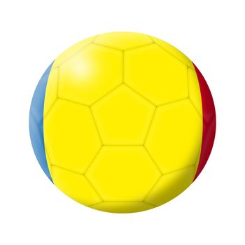 A Romania soccer ball football 3d illustration isolated on white with clipping path