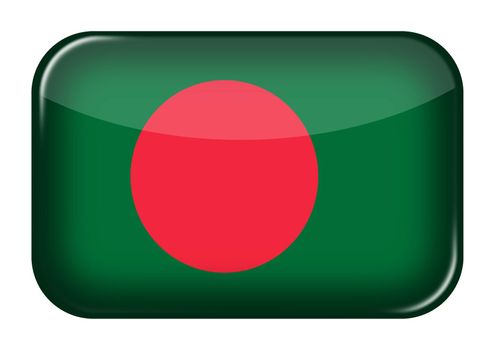 A Bangladesh web icon rectangle button with clipping path 3d illustration