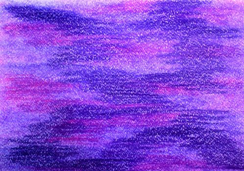 Colorful pastel drawing. Hand made style. Violet texture. Sketching background. Children art. Watercolor paper. Kid design. Rainbow paint space pattern. Vinrage blur