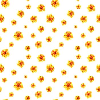 Lovely floral seamless pattern illustration of yellow flower on white background