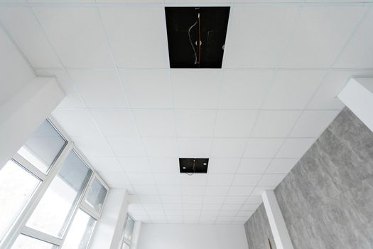 Ceiling and lighting inside office building