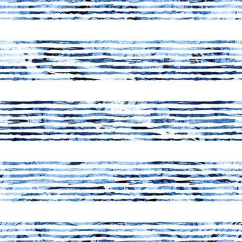 Brush Stroke Line Stripe Geometric Grung Pattern Seamless in Blue Color Background. Gunge Collage Watercolor Texture for Teen and School Kids Fabric Prints Grange Design with lines.