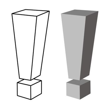 the exclamation mark in the isometric. Illustration