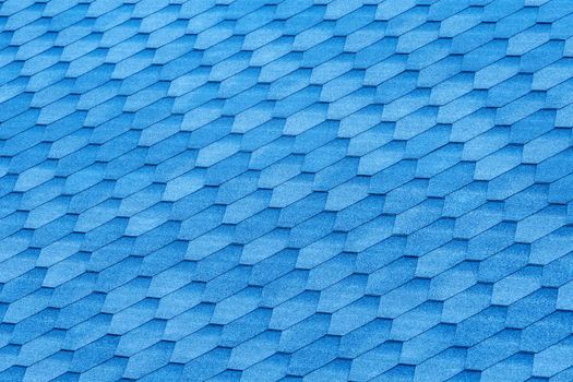 Roof tile geometric style pattern, mosaic blue abstract texture, square detail background.