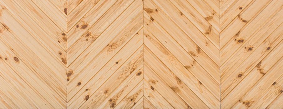 Light wood texture of modern interior planks background, panoramic view, high resolution.