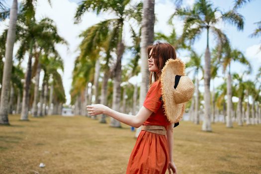 woman on the island walk travel exotic lifestyle. High quality photo
